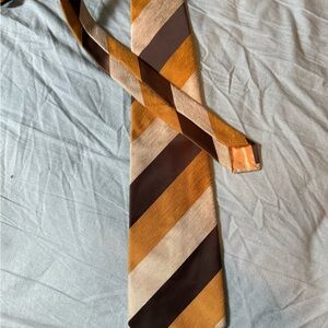 Vintage Dior Brown and Gold Striped Tie